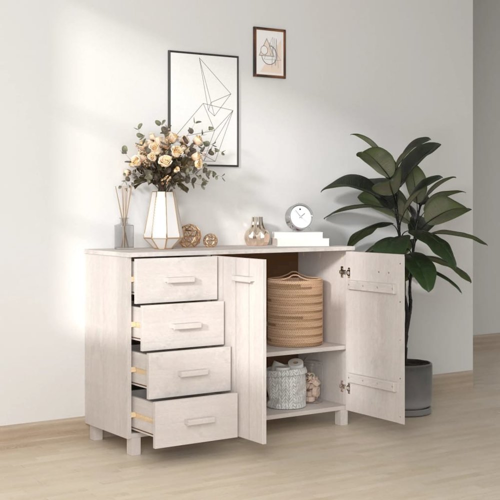 Sideboard White Solid pinewood, MDF Medium Sideboard
