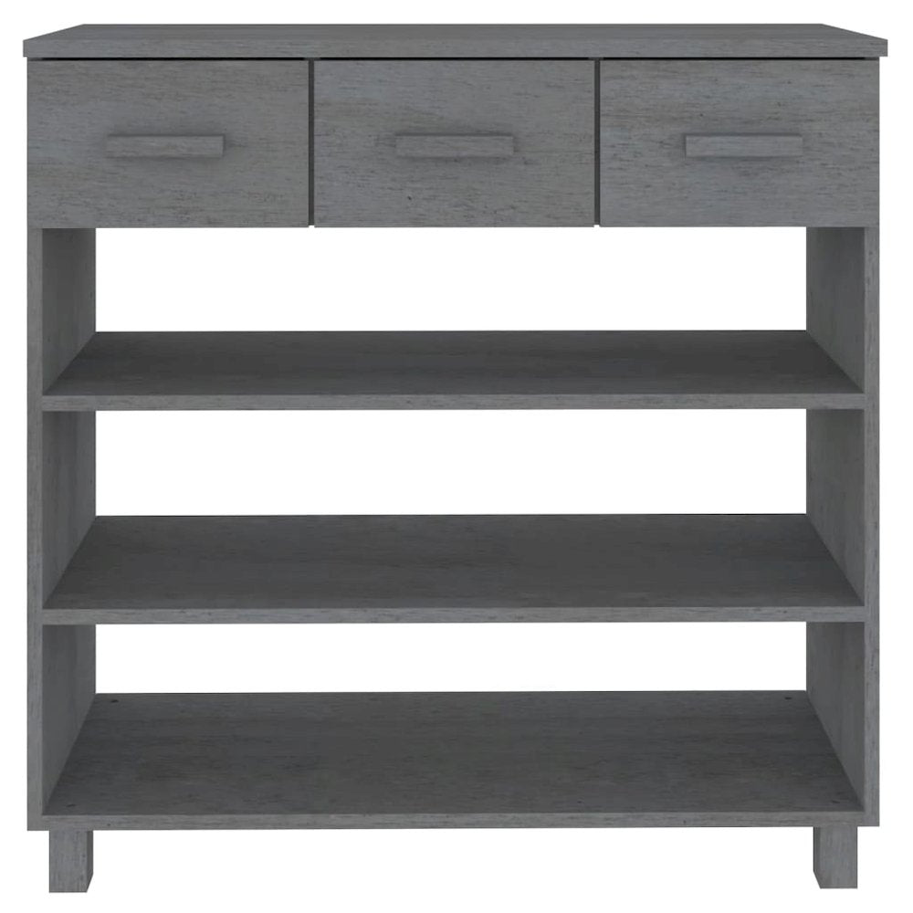 Console Table Dark Grey Solid Pinewood, MDF Standard