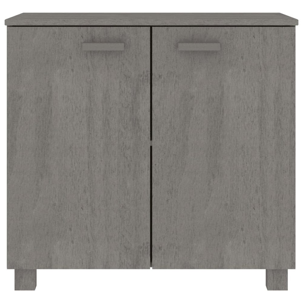 Sideboard Light grey Solid pine wood, MDF 33.5x13.8x31.5 in