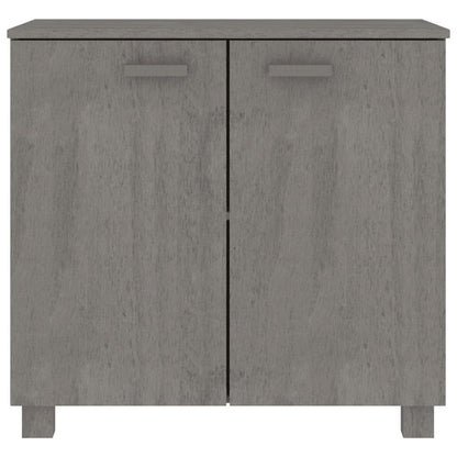Sideboard Light grey Solid pine wood, MDF 33.5x13.8x31.5 in