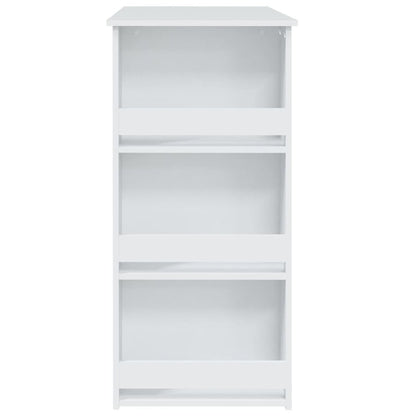 Bar Table White Engineered Wood 40.2 in x 19.7 in x 40.7 in