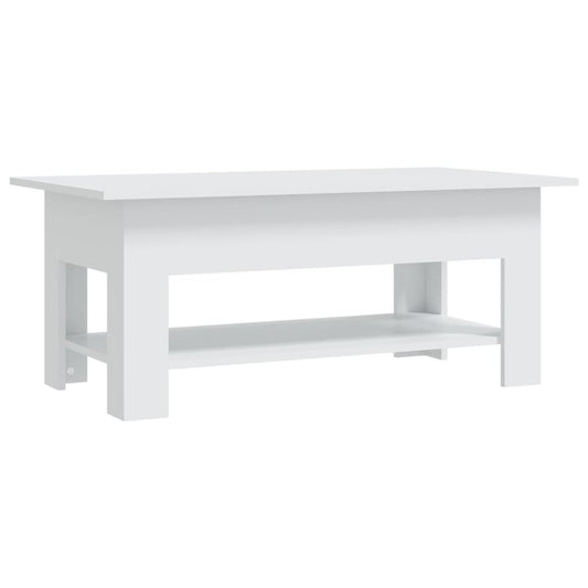 Coffee Table White Engineered wood Storage Coffee Table