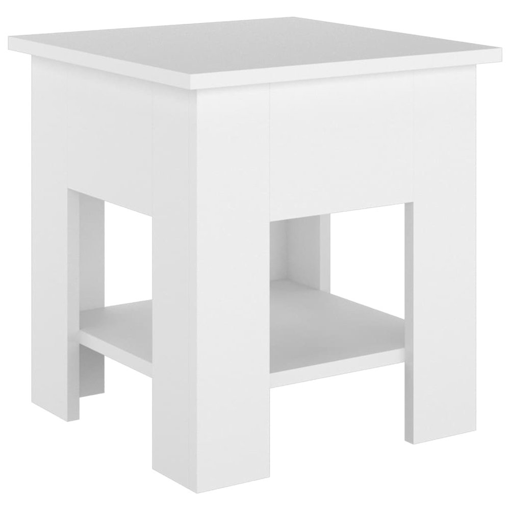 Coffee Table White Engineered wood Small Storage Coffee Table