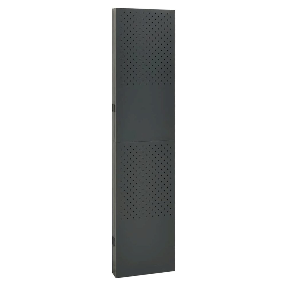 vidaXL 5-Panel Room Dividers 2 pcs Anthracite 78.7"x70.9" Steel