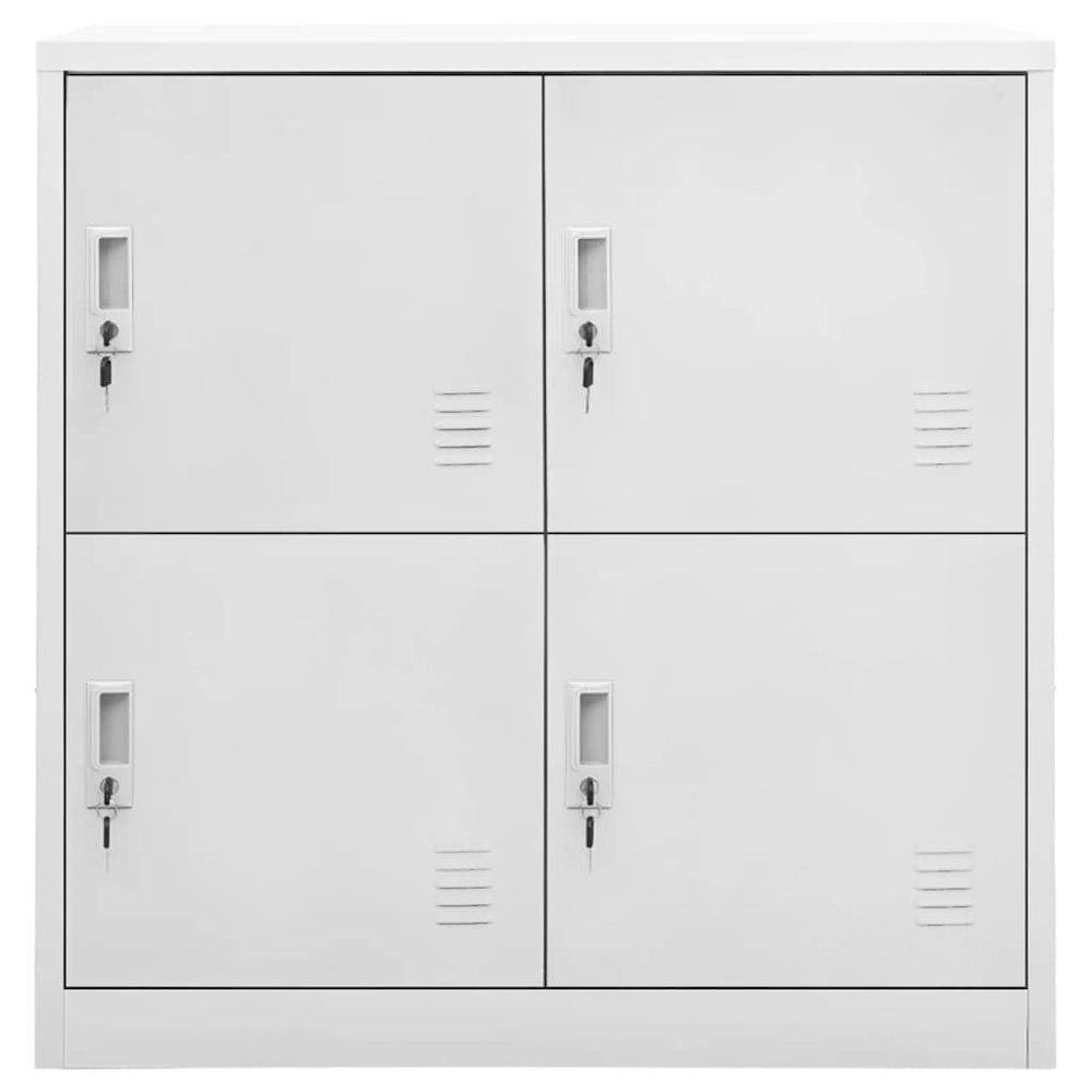 Locker Cabinet Set of 2 Light grey Steel 36.4 in tall, compact