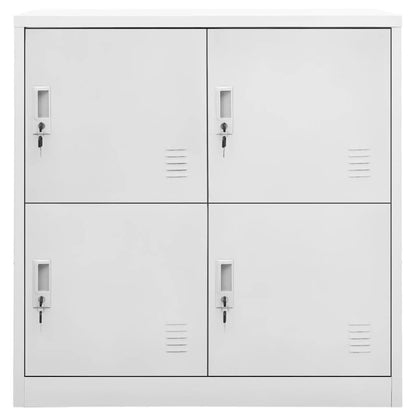 Locker Cabinet Set of 2 Light grey Steel 36.4 in tall, compact