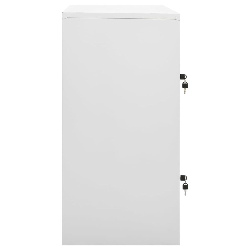 Locker Cabinet Set of 2 Light grey Steel 36.4 in tall, compact