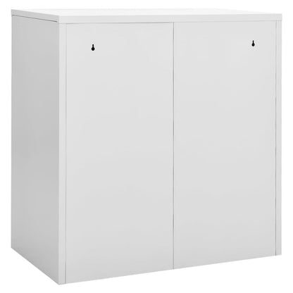 Locker Cabinet Set of 2 Light grey Steel 36.4 in tall, compact