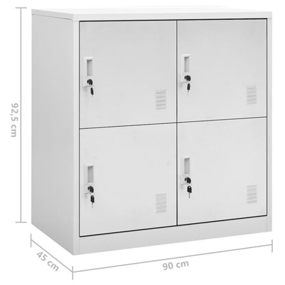 Locker Cabinet Set of 2 Light grey Steel 36.4 in tall, compact