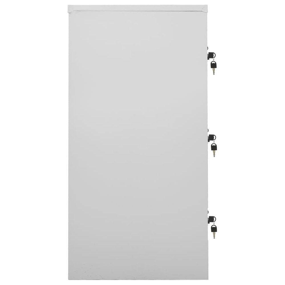 Locker Cabinet Set of 2 Light grey and blue Steel Medium