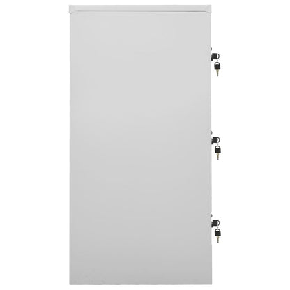 Locker Cabinet Set of 2 Light grey and blue Steel Medium