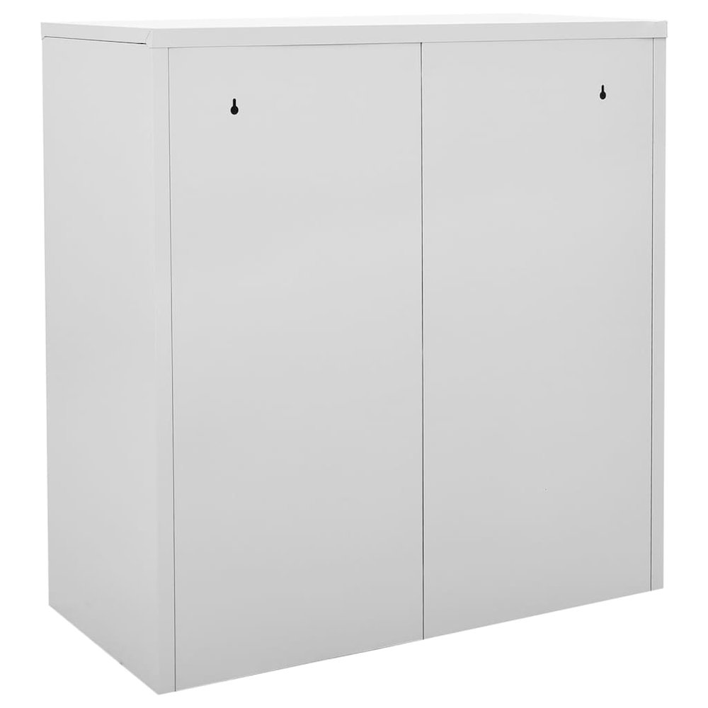 Locker Cabinet Set of 2 Light grey and blue Steel Medium