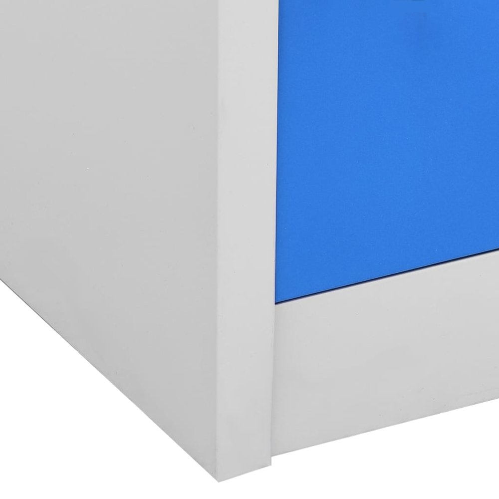 Locker Cabinet Set of 2 Light grey and blue Steel Medium