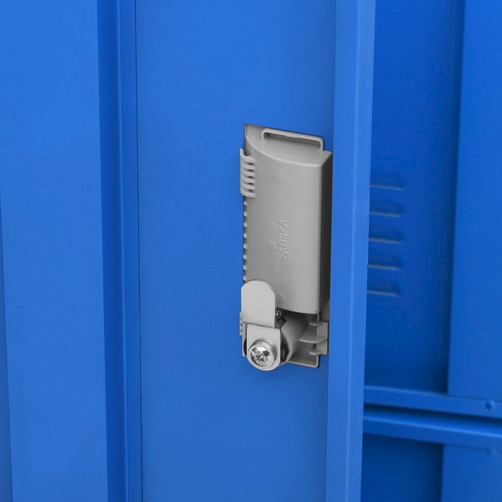 Locker Cabinet Set of 2 Light grey and blue Steel Medium