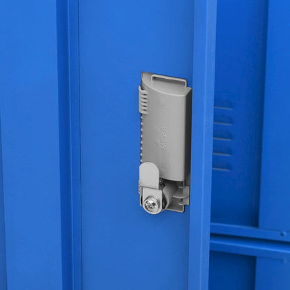 Locker Cabinet Set of 2 Light grey and blue Steel Medium