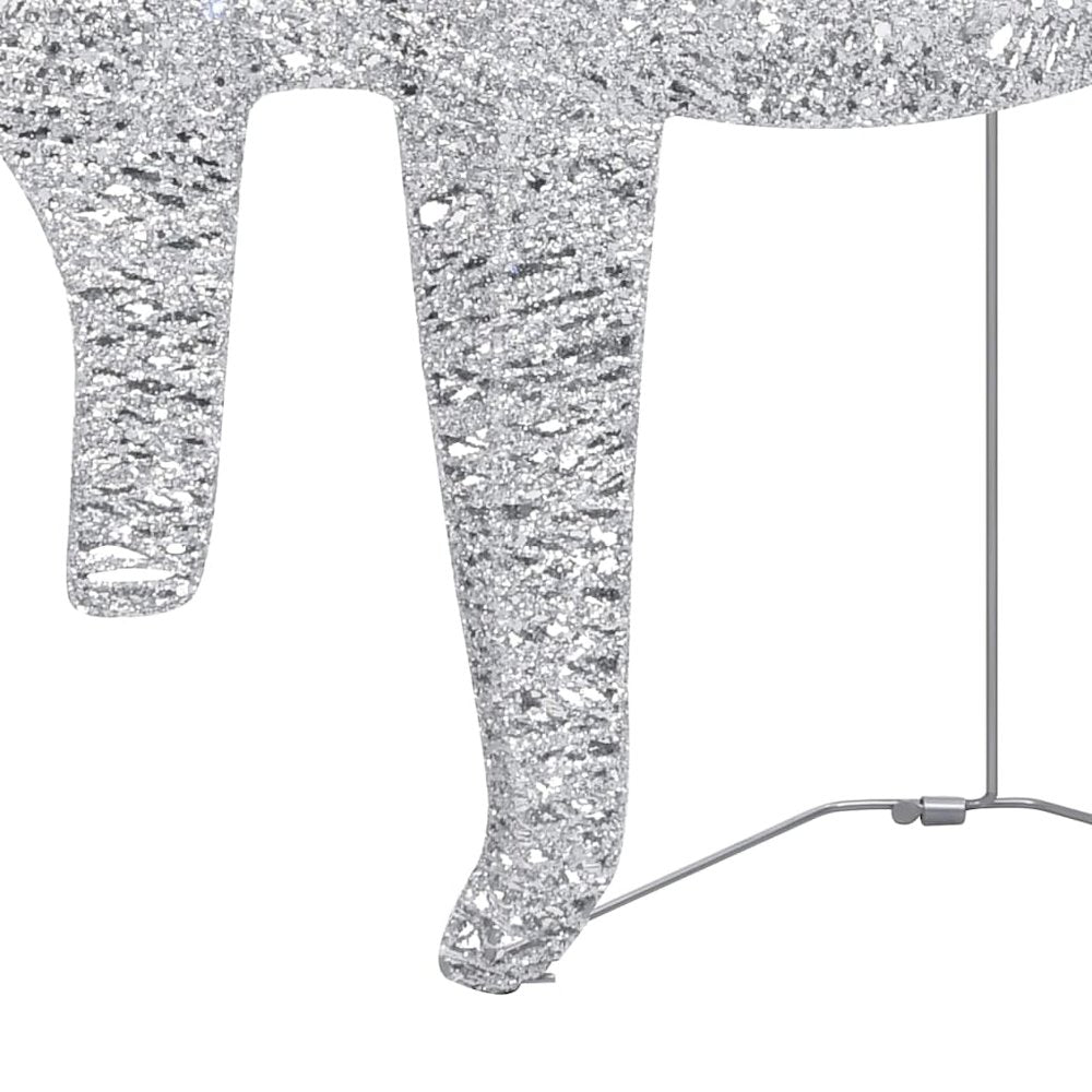 Christmas Reindeer Set of 2 Silver Mesh and Metal Medium
