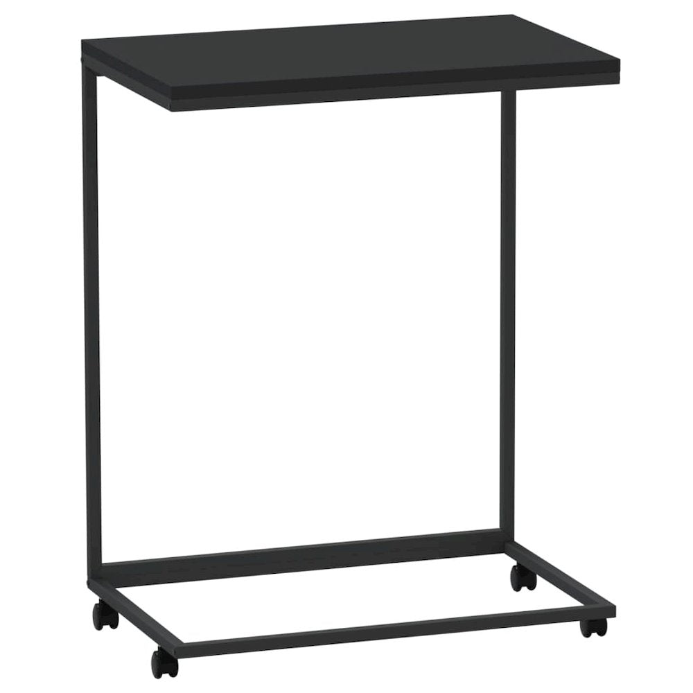 Side Table Black Engineered wood 21.7 x 13.8 x 27.6 in Portable