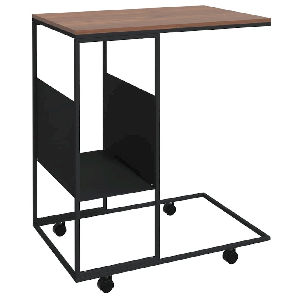 Side Table Black and Brown Engineered wood and iron Standard