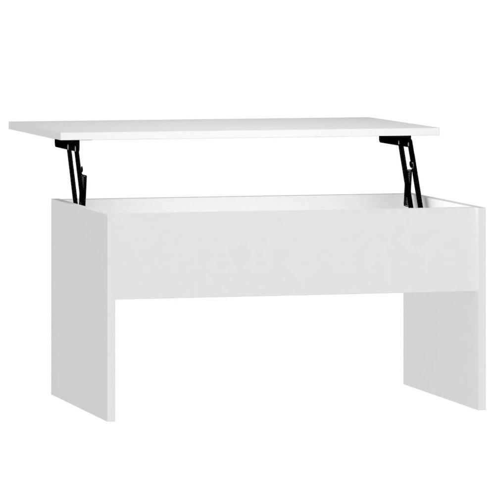 Coffee Table White Engineered wood Medium Height-Adjustable