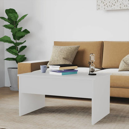 Coffee Table White Engineered wood Medium Height-Adjustable