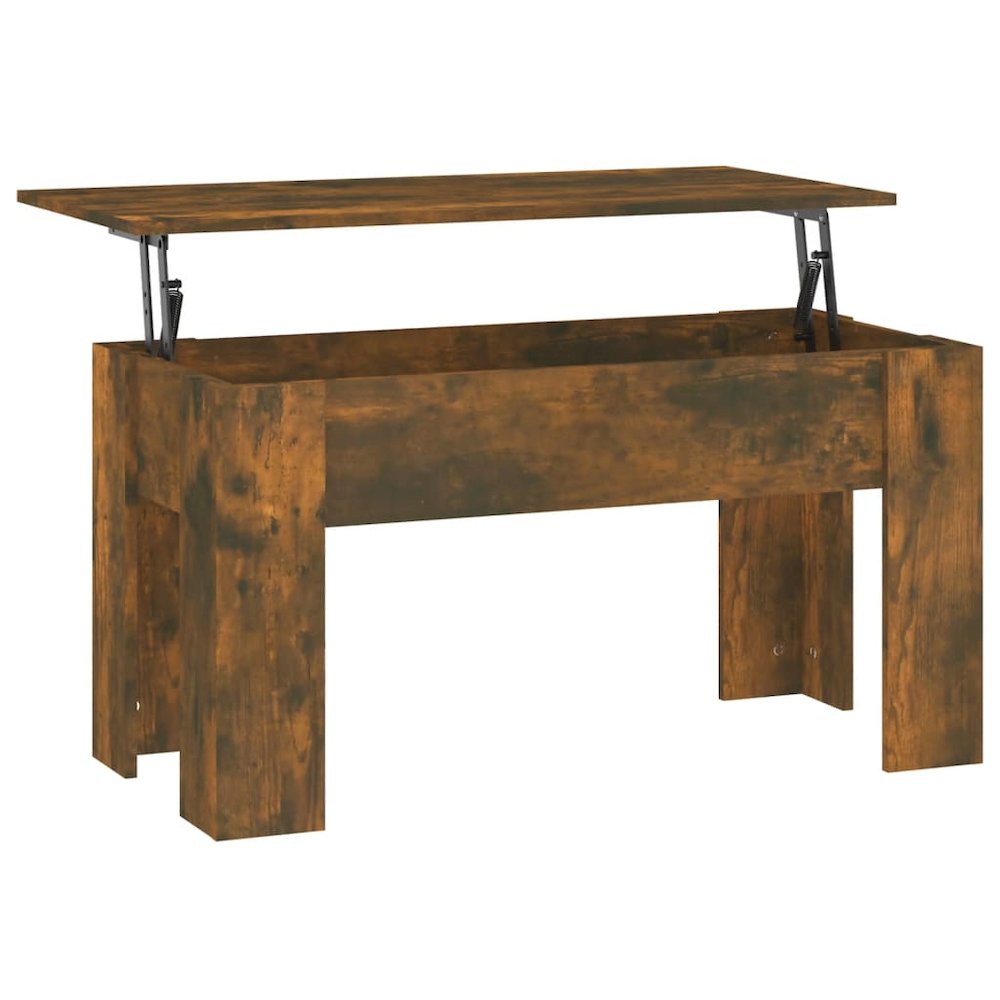 Coffee Table Smoked Oak Engineered Wood 39.8 in x 19.3 in x 20.5 in
