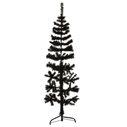 Artificial Half Christmas Tree Black PVC, Steel