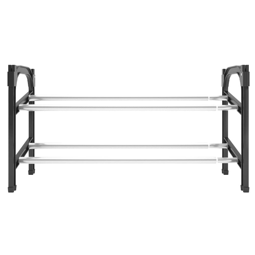 Shoe Rack Black and Silver Aluminum, Polystyrene, PE Medium