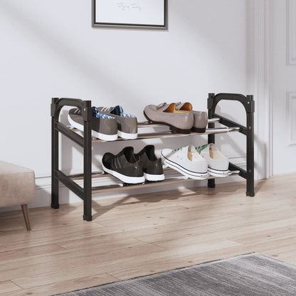 Shoe Rack Black and Silver Aluminum, Polystyrene, PE Medium