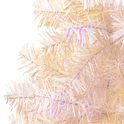 Christmas Tree White with Shiny Tips PVC, Steel 5 ft tall