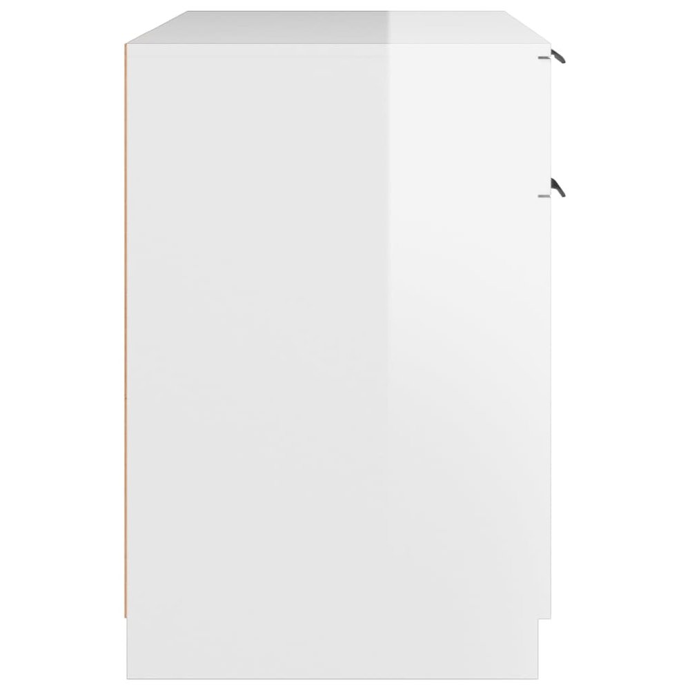 Desk High gloss white Engineered wood Desk Rectangular