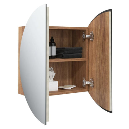 Bathroom Cabinet Oak Engineered wood, glass, PVC, copper Small