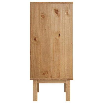 Drawer Cabinet Brown and Grey Solid Pine Wood Medium