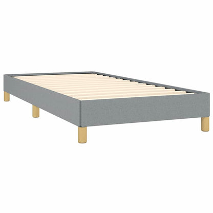 Bed Frame Light Gray Polyester, Plywood, Engineered Wood Twin