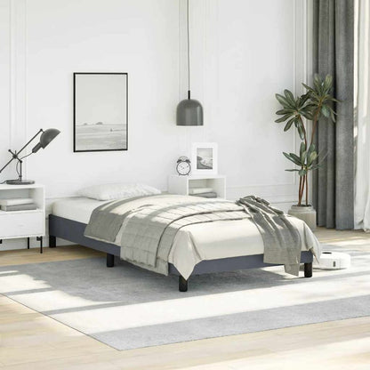 Bed Frame Dark Gray Velvet, Plywood, Engineered Wood Twin XL
