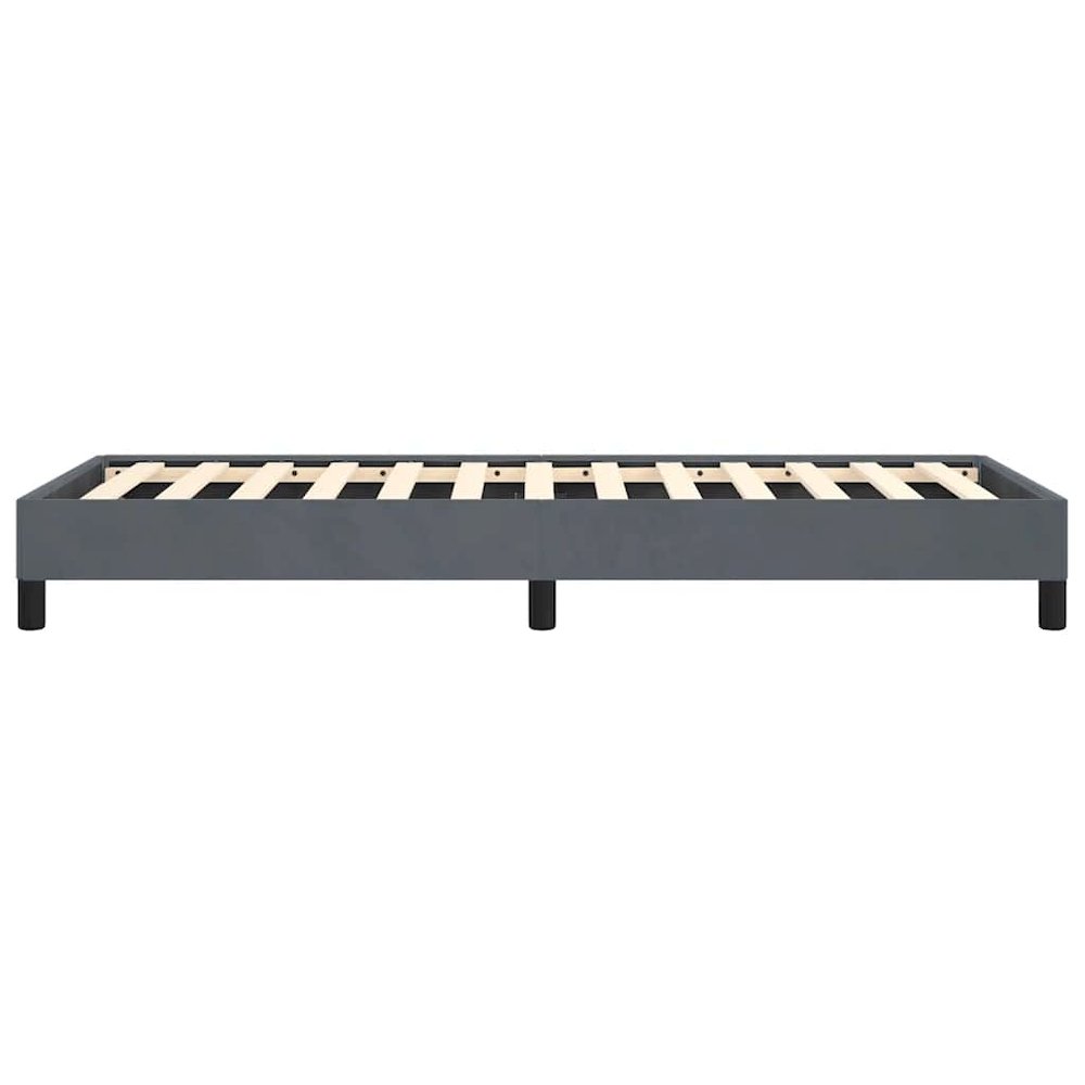 Bed Frame Dark Gray Velvet, Plywood, Engineered Wood Twin XL
