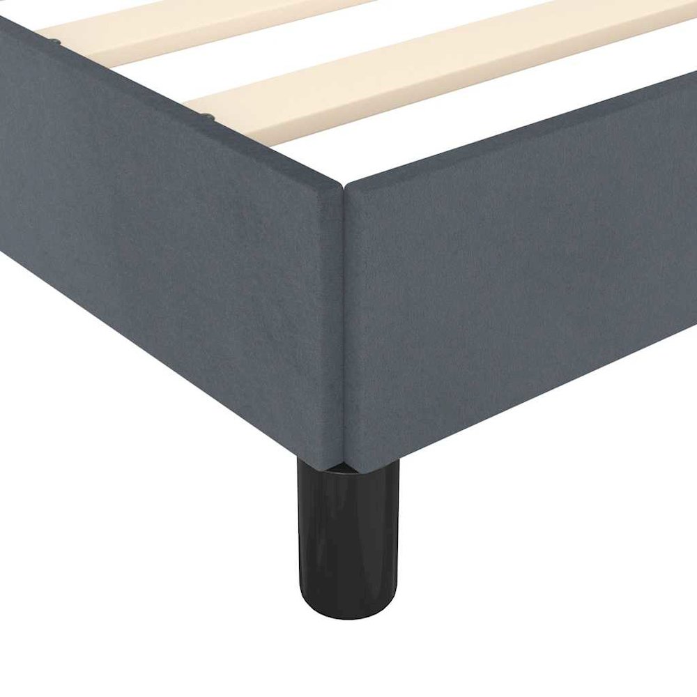 Bed Frame Dark Gray Velvet, Plywood, Engineered Wood Twin XL