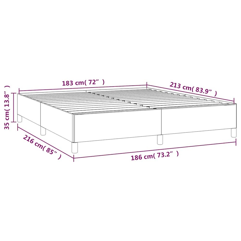 Bed Frame Dark Grey Polyester Fabric Double Bed Frame