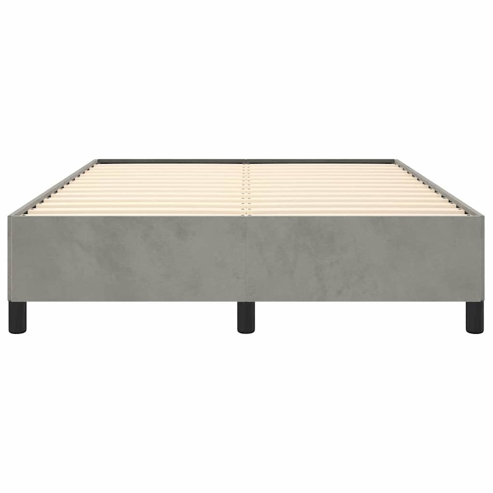 Bed Frame Light Grey Velvet (100% polyester), plywood Full