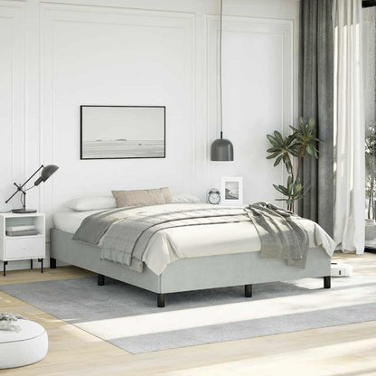 Bed Frame Light Grey Velvet (100% polyester), plywood Full