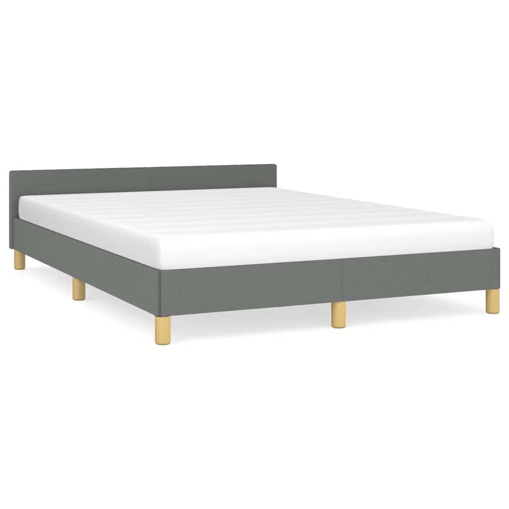 Bed Frame With Headboard Dark Gray