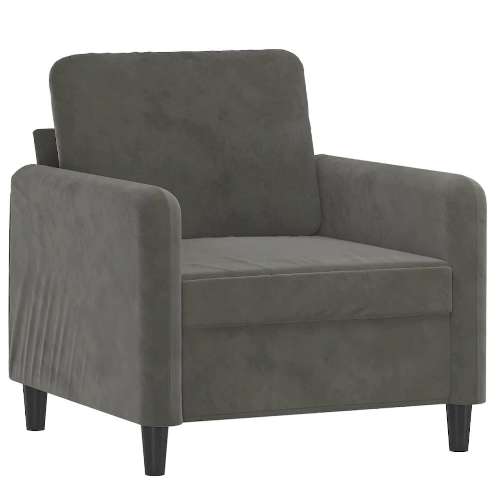 Sofa Chair Dark grey Velvet (100% polyester), metal, plywood