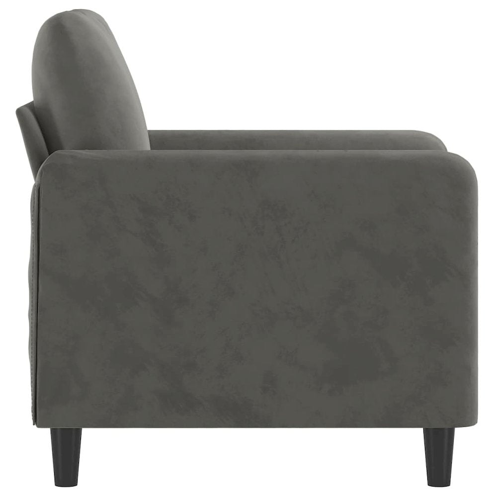 Sofa Chair Dark grey Velvet (100% polyester), metal, plywood