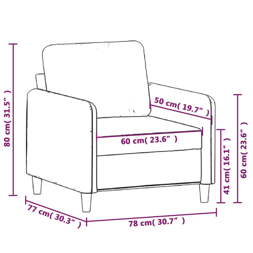 Sofa Chair Dark grey Velvet (100% polyester), metal, plywood