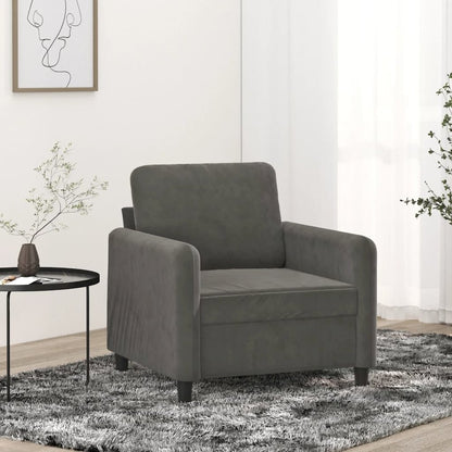 Sofa Chair Dark grey Velvet (100% polyester), metal, plywood