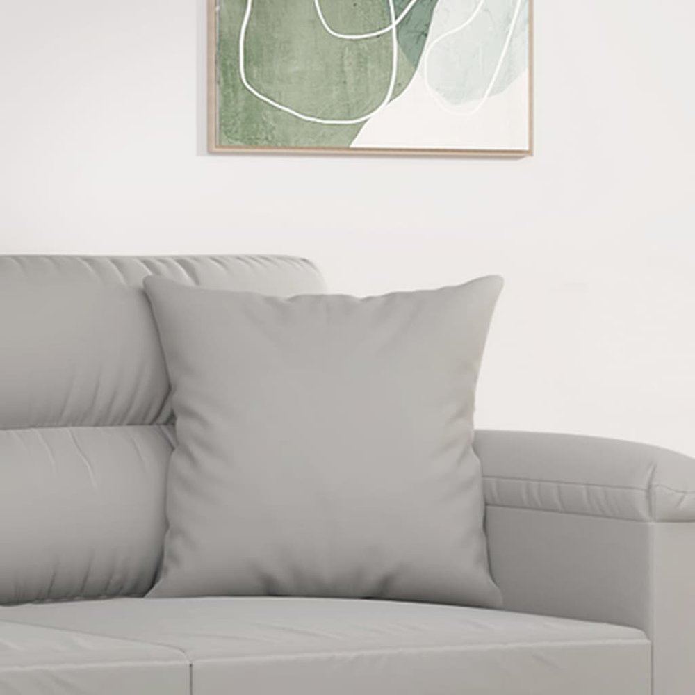 Throw Pillow Light Gray Microfiber Fabric (100% polyester)