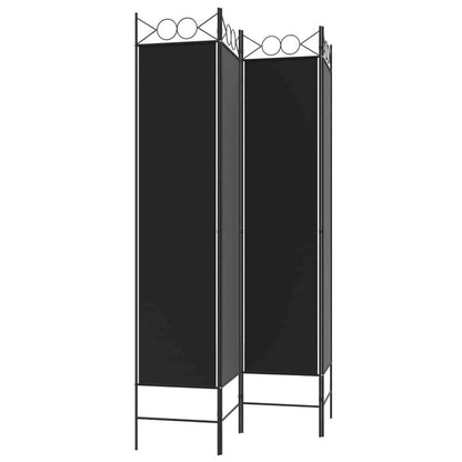 4-Panel Room Divider Black 63"x78.7" Fabric