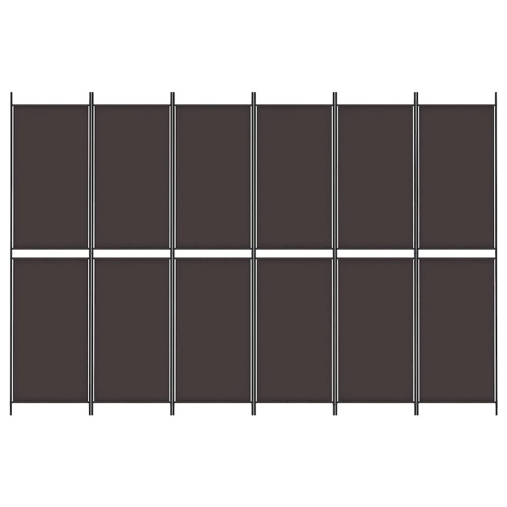 6-Panel Room Divider Brown 118.1"x78.7" Fabric