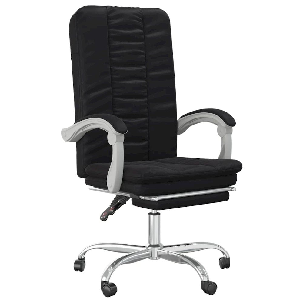Reclining Office Chair Black Faux leather, Foam, Metal, Plywood