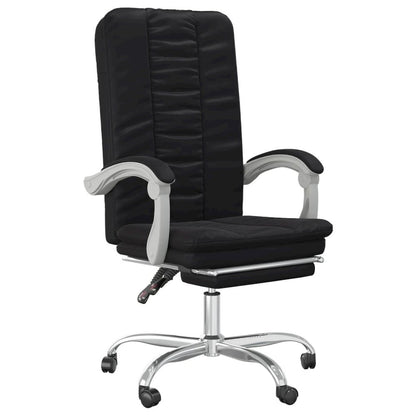Reclining Office Chair Black Faux leather, Foam, Metal, Plywood