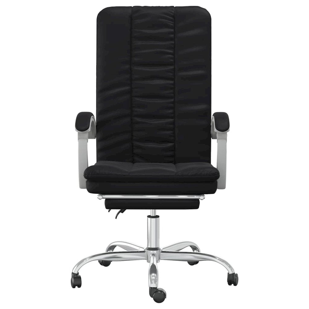 Reclining Office Chair Black Faux leather, Foam, Metal, Plywood
